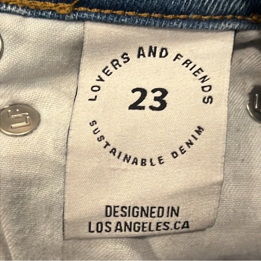 Lovers + Friends High Rise Straight Leg Raw Fray Hem Jeans - Picture 9 of 12